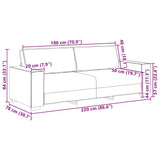Sofa Taupe 220 x 78 x 84 cm Fabric 4104996
