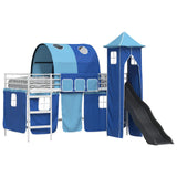 Kids'Loft Bed Frame White and Blue 80 x 200 cm Metal 42020900