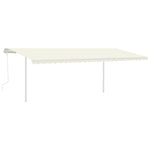 ZNTS Manual Retractable Awning with LED 6x3.5 m Cream 3070082