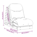 Futon Sofa Bed with Mattress 60x206x11 cm Solid Wood Douglas 846749