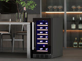19 Bottle 5-18&degC Wooden Rack Wine Fridge - Black T3398P329437