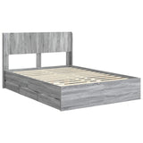 Bed Frame with Storage and Headboard Grey Sonoma 160 x 200 cm 3414292