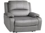Microfibre Manual Reclining Armchair, with Footrest - Grey T3398P377942