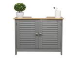 Modern Double Shutter Door MDF Spray Paint Bathroom Sink Cabinet Gray 95544166