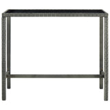 7 Piece Garden Bar Set with Cushions Poly Rattan Grey 3095420