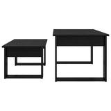 Coffee Table Set 2 pcs Black Oak Engineered Wood 8000133