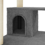 Cat Tree with Sisal Scratching Posts Dark Grey 183 cm 171484
