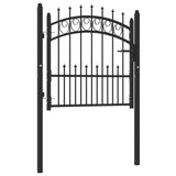 ZNTS Fence Gate with Spikes Steel 100x100 cm Black 146388