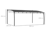 3 x 4m Metal Frame Pergola - Grey T3398P318605