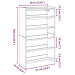 ZNTS Shoe Rack Brown Oak 60x25x100 cm Engineered Wood 859875