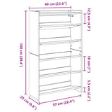ZNTS Shoe Rack Brown Oak 60x25x100 cm Engineered Wood 859875
