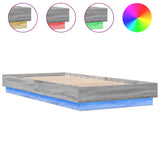 Bed Frame without Mattress with LED Lights Grey Sonoma 90x200 cm 839516
