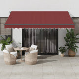 Manual Retractable Awning Burgundy 400x350 cm 3214998