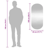 Wall Mirror 45x100 cm Glass Oval 350458