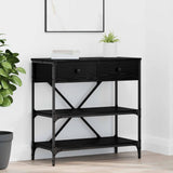 Console Table with Drawer Black Oak 75 x 34.5 x 75 cm Wood 871314