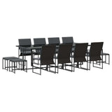 Garden Dining Set 13 pcs Black Steel 3335865