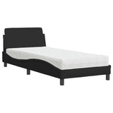 Bed with Mattress "Dover" Black Single Fabric 3208486