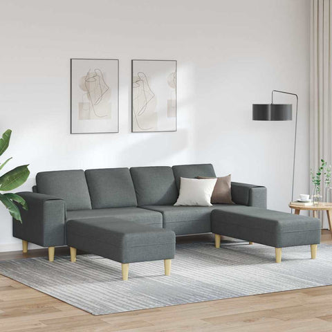 Sofa Set 3 pcs Dark grey Fabric 3335113