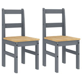 Dining Chairs 2 pcs Panama Grey 40x46x90 cm Solid Wood Pine 4005730