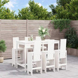Garden Bar Set White Solid Pine Wood Seats 6 Footrest 3157782
