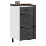 ZNTS Kitchen Base Cabinet Lucca Black Engineered Wood 854231