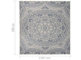 Outdoor Flatweave Rug 140x200 cm Blue Pattern 340831