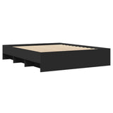Bed Frame without Mattress Black 150x200 cm King Size Engineered Wood 3295647