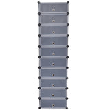 Interlocking Shoe Organiser with 10 Compartments Black 244920