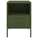 ZNTS Bedside Cabinets 2 pcs Olive Green 36x39x50.5 cm Steel 843063