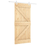 Sliding Door with Hardware Set 100x210 cm Solid Wood Pine 3203178