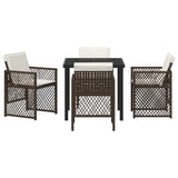 Garden Dining Set 5 pcs Brown Poly Rattan 3380629