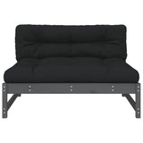 Middle Sofa Grey 120x80 cm Solid Wood Pine 825732