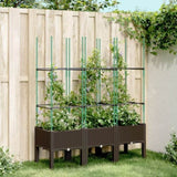 Garden Planter with Trellis Brown 120x40x142.5 cm PP 367960