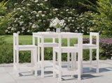5 Piece Garden Bar Set White Solid Wood Pine 3154741