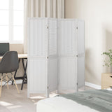 Room Divider 4 Panels White Solid Wood Paulownia 358721