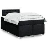 Box Spring Bed with Mattress Black 120x190 cm Fabric 3285843