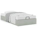 Ottoman Bed Frame No Mattress Light Grey Single Velvet 3310997