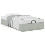 Ottoman Bed Frame No Mattress Light Grey Single Velvet 3310997