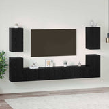 TV Cabinet Set Wall-mounted Black Oak Engineered Wood 3393124