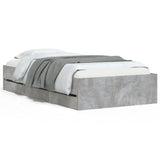 Bed Frame with Drawers without Mattress Concrete Grey 100x200 cm 3207290