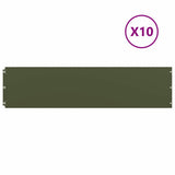 Lawn Edgings 10 pcs Olive Green 25x103 cm Cold-rolled Steel 860169