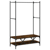 Clothes Rack with Shelves Smoked Oak Engineered Wood 834202