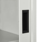 Sliding Door Cabinet Light Grey 90x40x90 cm Steel 335955
