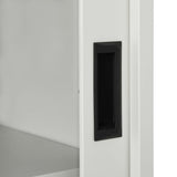 Sliding Door Cabinet Light Grey 90x40x90 cm Steel 335955