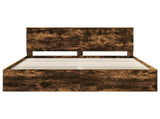 Bed Frame Smoked Oak 180 x 200 cm Solid Pine Wood 3410978