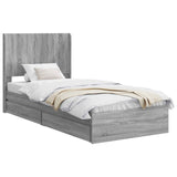 Bed Frame with Storage and Headboard Grey Sonoma 100 x 200 cm 3414054