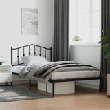 Metal Bed Frame without Mattress with Headboard Black 107x203cm 373785
