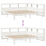 Bookcase Bed without Mattress White 200x200 cm Solid Wood Pine 3324371