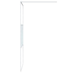Walk-in Shower Wall White 90x195 cm Clear ESG Glass 152151