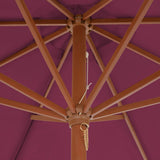 Garden Parasol with Wooden Pole 300 cm Bordeaux Red 44497